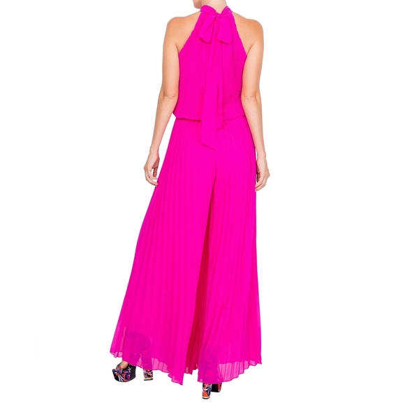 Megan La Women's Pink / Purple Wild Orchid Pleat Jumpsuit - Pink Large NWOT - Picture 3 of 9